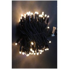 Гирлянда Нить 10м, 31V, шнур черного цвета, 100 LED, 90 теплых белых постоянного свечения и 10 белых с FLASH эффектом China Dans International