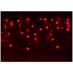 Гирлянда бахрома 3,5 метра, 140 красных LED диодов, на чёрном проводе China Dans International
