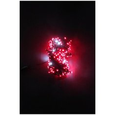 Гирлянда Нить, 19,5м, 220В, шнур черного цвета, 200 диодов красных, 19 диодов с FLASH эффектом, контроллер China Dans International