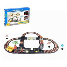 Железная дорога "Останови крушение", 2 поезда, ж/д стрелка, работает от батареек, свет и звук 35762 Сима ленд