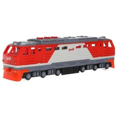 Технопарк Модель пластиковая инерционная тепловоз РЖД 21.5 см, 3 кнопки, звуковые и световые эффекты