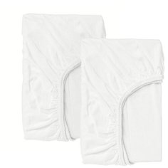 LEN ЛЕН Простыня натяжн для кроватки, белый60x120 см 2шт Ikea