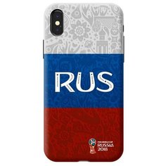 Чехол PC для Apple iPhone X, FIFA_Flag Russia, Deppa