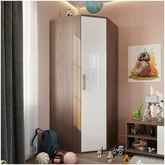 Lazurit Шкаф угловой Тиана Орех клифтон белый (ал)