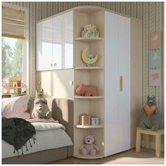 Lazurit Шкаф угловой Тиана Дуб молочный белый (ал)