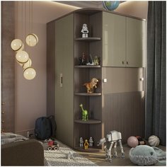 Lazurit Шкаф угловой Тиана Орех клифтон кофе (ал)