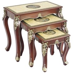 Столики, набор 3 предмета 68x38x60см, 52x37x49см, 35x35x39см, Glasar ГЛАСАР