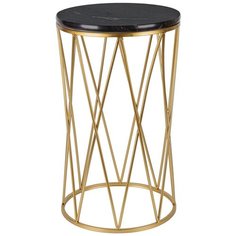 Столик приставной с черным мрамором 33x33x57см, Glasar ГЛАСАР