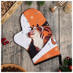 Варежка-прихватка "Let it snow" 20х28см,35% х/л,65% п/э,ватин 250г/м2 6861879 Доляна