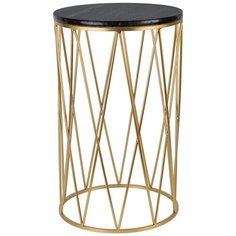 Столик приставной с черным мрамором 40x40x67см, Glasar ГЛАСАР