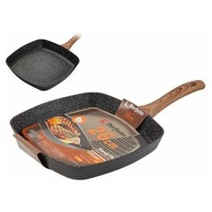 Сковорода-гриль, ф 26х4.5 см, алюм.антиприг.покр., для индукц.плит, серия Hardy Plus, PERFECTO LINEA (55-260041)