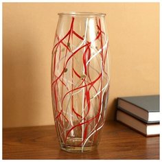 Ваза с росписью на проз.стекле. d-7см 10х23 см 5012516 Сима ленд