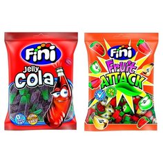 Набор мармелада Fini Кола бутылочка в сахаре + Фруктовая атака (2 шт. по 100 гр.)