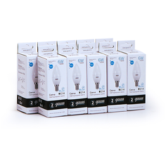 Gauss Упаковка светодиодных ламп 10 шт Gauss Elementary Свеча 6W 450lm 4100K Е14 LED 33126