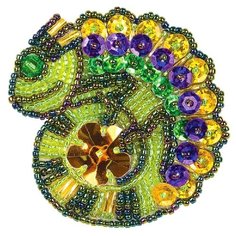 Набор для изготовления украшения-патча "Хамелеон" Клевер