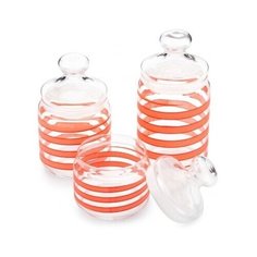 Набор банок для продуктов 3шт 500мл/750мл/1л LUMINARC спайрал красный