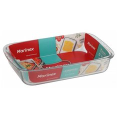 Marinex Форма стеклянная для запекания Marinex M165370 жаропрочная прямоугольная глубокая 3.7л