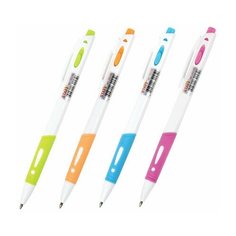 Ручка шариковая автоматическая с грипом STAFF College BP-16 White, синяя, ассорти, 0,35 мм, 143749 9 шт