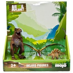 Набор фигурок Mojo (Animal Planet) в индивидуальной упаковке (L): Тираннозавр рекс (L), Тропеогнат (род короткохвостых птерозавров семейства орнитохейридов) (L), Стегозавр (брелок)387040375448P