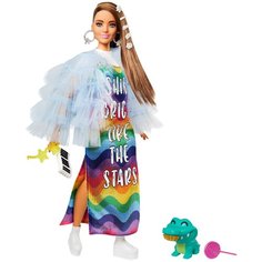 Кукла Barbie Extra в радужном платье, GYJ78