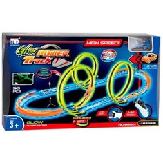 1toy NEOTRACK автотрек 50 деталей светящийся ИК управление в компл 1 машинка с акб Т21041