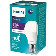 Лампа светодиодная Philips Essential LED 1CT 4000К, E27, A55, 13Вт