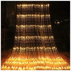 Новогодняя гирлянда динамический занавес (бегущие огни) Водопад 3x2 м теплый белый Baziator