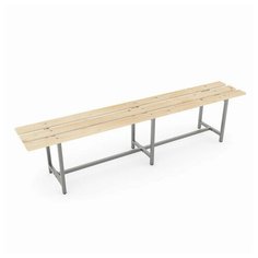 Скамья деревянная на металлокаркасе "СТ 4", 2000х350х460 мм, каркас металлический серый, сиденье дерево ТИТАН