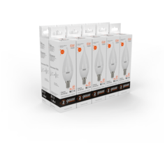 Gauss Упаковка светодиодных ламп 10 шт Gauss Elementary Свеча на ветру 6W 420lm 3000K Е14 LED 34116