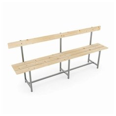 Скамья со спинкой деревянная на металлокаркасе "СТ 6", 2000х350х860 мм ТИТАН