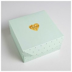 Коробка из картона «Нежный горошек», 17 х 9 х 17 см Сима ленд