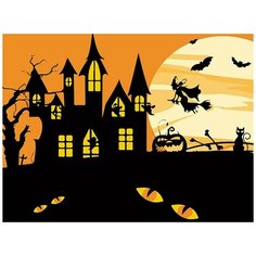 Картина по номерам "Хэллоуинская ведьма" (мини-раскраска), 13x16.5 см Артвентура