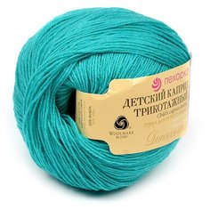 Пряжа для вязания ПЕХ "Детский каприз трикотажный" (50% мериносовая шерсть, 50% фибра) 5х50г/400м цв.581 св.изумруд Пехорка