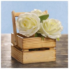 Кашпо деревянное Дарим Красиво 12*11*9 см, "Однушка Лайт", двухреечное, обжиг