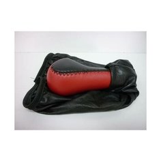 Ручка КПП ВАЗ 2108-99 кожа с чехлом, красная (Azard)