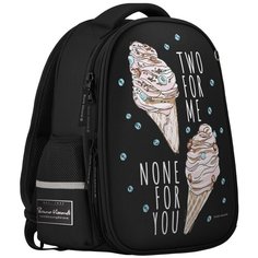 Рюкзак облегченная капсула черный с эргономичной спинкой "мороженое" Bruno Visconti