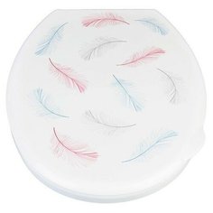Сидение-крышка для унитаза с декором "Перья", 44,5x36x3 см Violet