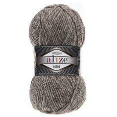 Пряжа Alize Superlana Midi (Суперлана Миди) 803 молочно-коричневый меланж 25% шерсть, 75% акрил 100г 170м 5шт