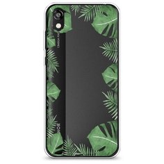 Силиконовый чехол "Листья папоротника рамка" на Honor 8S Prime / Хонор 8S Прайм Case Place