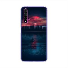 Силиконовый чехол "Лодка в закате" на Huawei Nova 5T / Хуавей Нова 5Т Case Place
