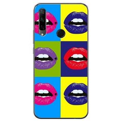 Силиконовый чехол "губы разноцветная помада" на Honor 9X Premium / Хонор 9X Премиум Case Place