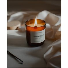 Свеча ароматическая LAVA ARTISAN "VANILLA TOBACCO / ванильный табак" из кокосового воска с деревянным фитилем 280 мл