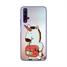 Силиконовый чехол "Единорог и телевизор" на Huawei Nova 5T / Хуавей Нова 5Т Case Place