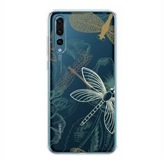 Силиконовый чехол "Тени стрекоз" на Huawei P20 Pro / Хуавей П20 Про Case Place