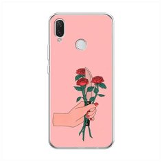 Силиконовый чехол "Розы и нож" на Huawei P Smart Plus / Хуавей П Смарт Плюс Case Place