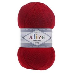 Пряжа Alize Lanagold 800, 49 % шерсть, 51 % акрил, 100 г, 800 м, 390 вишня