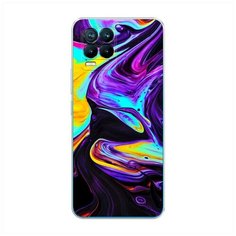Силиконовый чехол "Фиолетовый флюид арт" на Realme и Oppo Realme 8 Pro / Реалми 8 Про Case Place