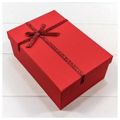 Прямоугольная подарочная коробка "блеск" Красная Omg Gift