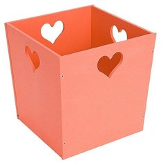 Деревянный ящик для игрушек оранжевый с сердечком Посиделкин