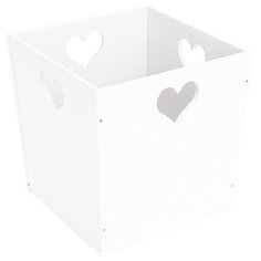 Ящик для игрушек деревянный белый с сердечком Посиделкин